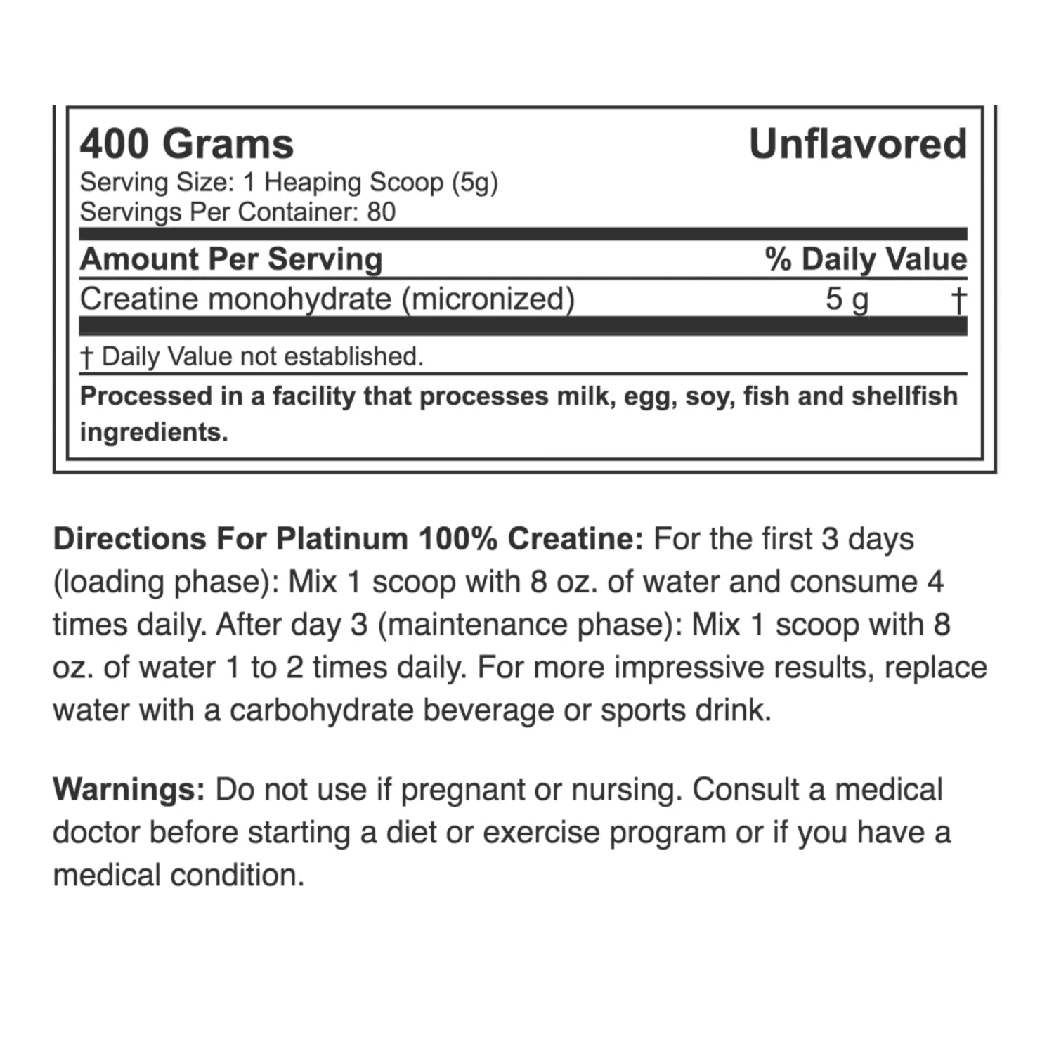 PLATINUM 100% CREATINA MUSCLETECH
