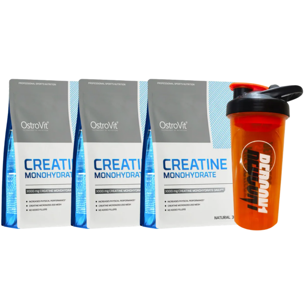 Pack 3 CREATINAS MONOHIDRATADA OSTROVIT DE 300 GRS + SHAKER DE REGALO