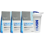 Pack 3 CREATINAS MONOHIDRATADA OSTROVIT DE 300 GRS + SHAKER DE REGALO