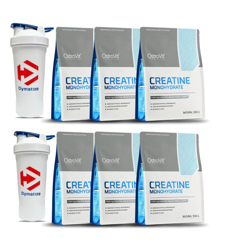 6 creatinas de 500g Ostrovit + 2 SHAKERS
