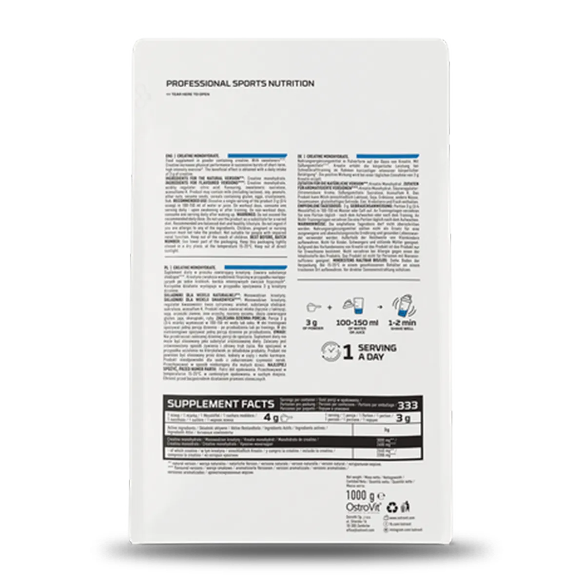 CREATINA MONOHIDRATADA 1 KG