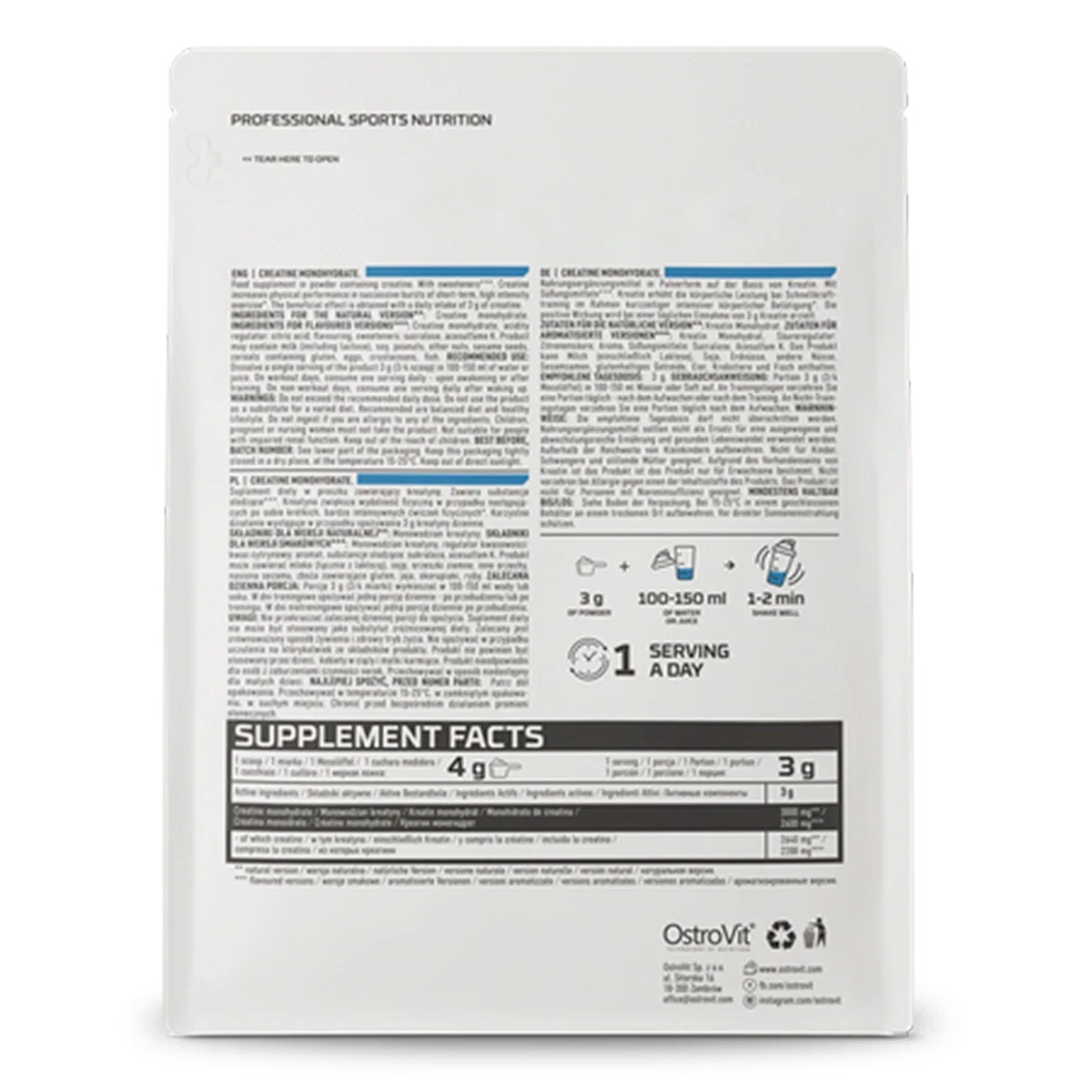 CREATINE MONOHYDRATE OSTROVIT 300 GRS