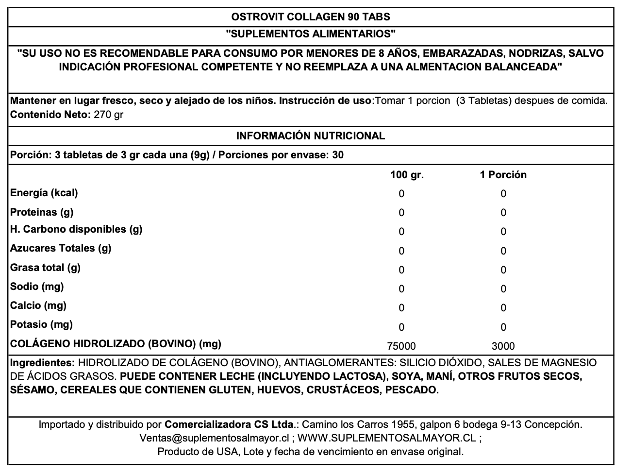 COLAGENO 90 TABS