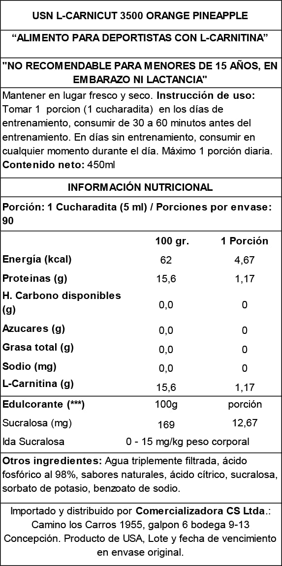 L-Carnitina Líquida USN