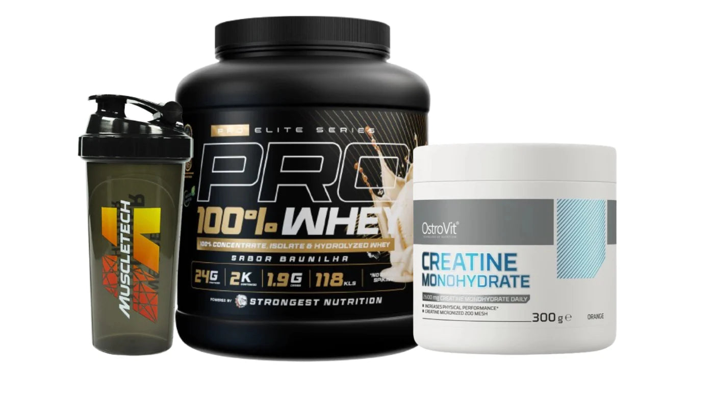 PACK PRO: PROTEÍNA 2KG + CREATINA 300G + SHAKER(Pack pro: Proteína 2KG + Creatina 300G + Shaker