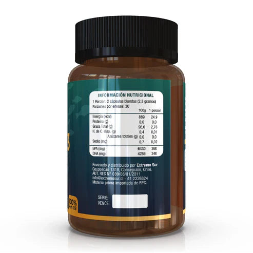 Omega 3 Fish Oil 60 cápsulas Extremo Sur