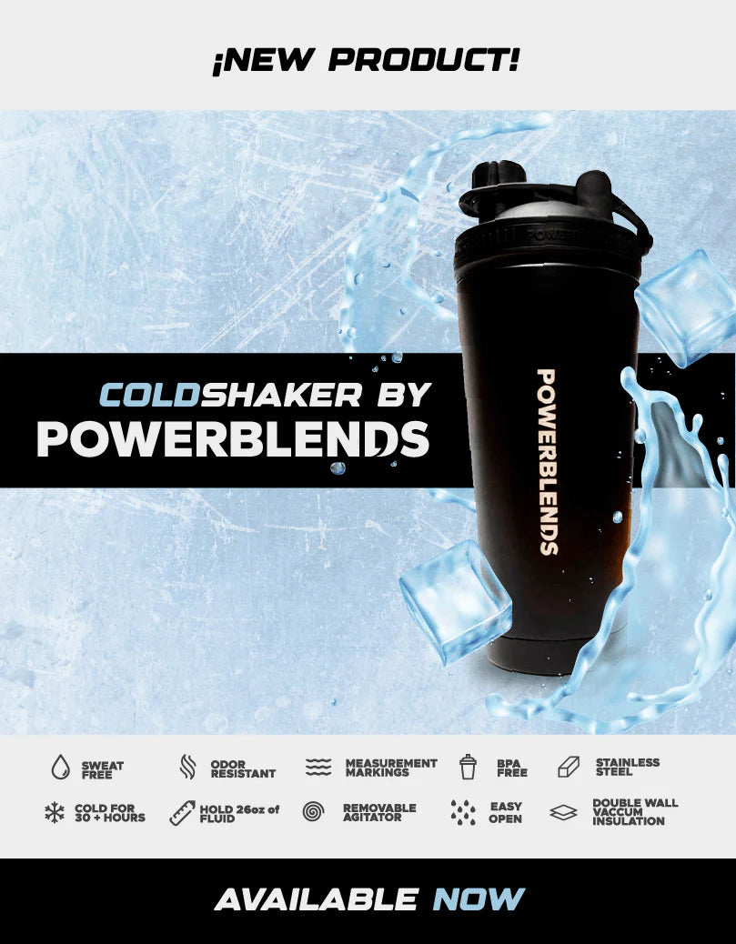 SHAKER ACERO INOXIDABLE POWER BLENDS (DOBLE FONDO)